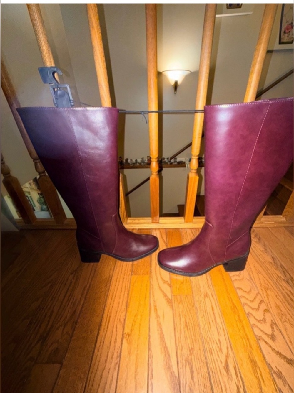 NWT Sz 8 No Boundaries Burgundy Women's Tall Block Heel Boots